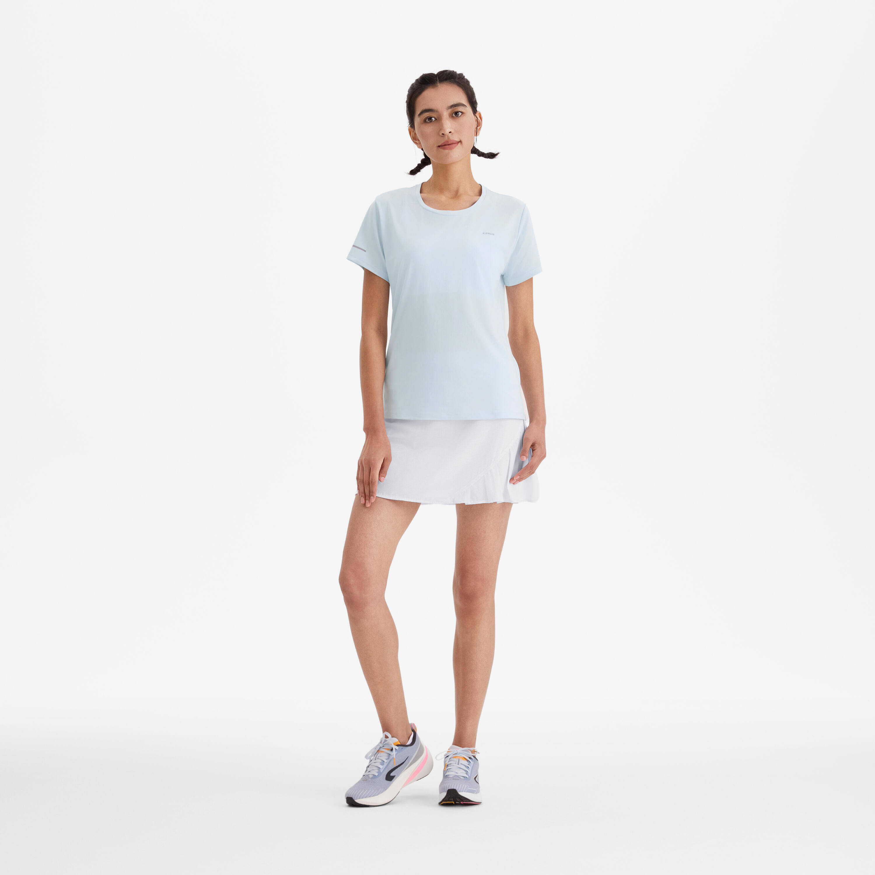Women's Running Breathable T-shirt KIPRUN Run 500 Dry-grey -  4