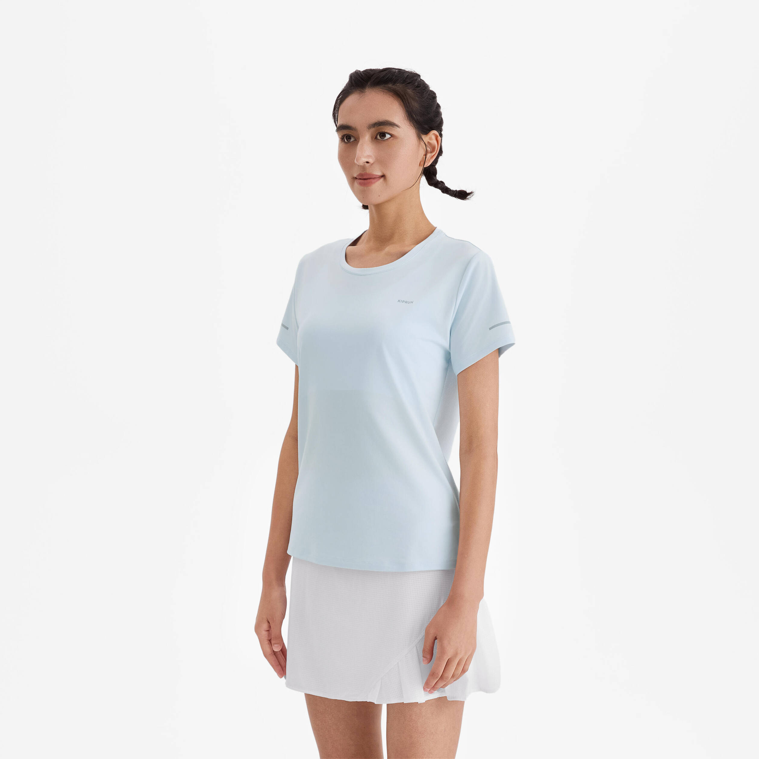 Women's Running Breathable T-shirt KIPRUN Run 500 Dry-grey