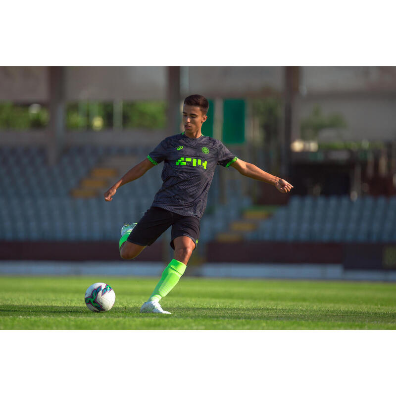 Maillot de football  adulte Viralto II wavy noir & jaune fluo