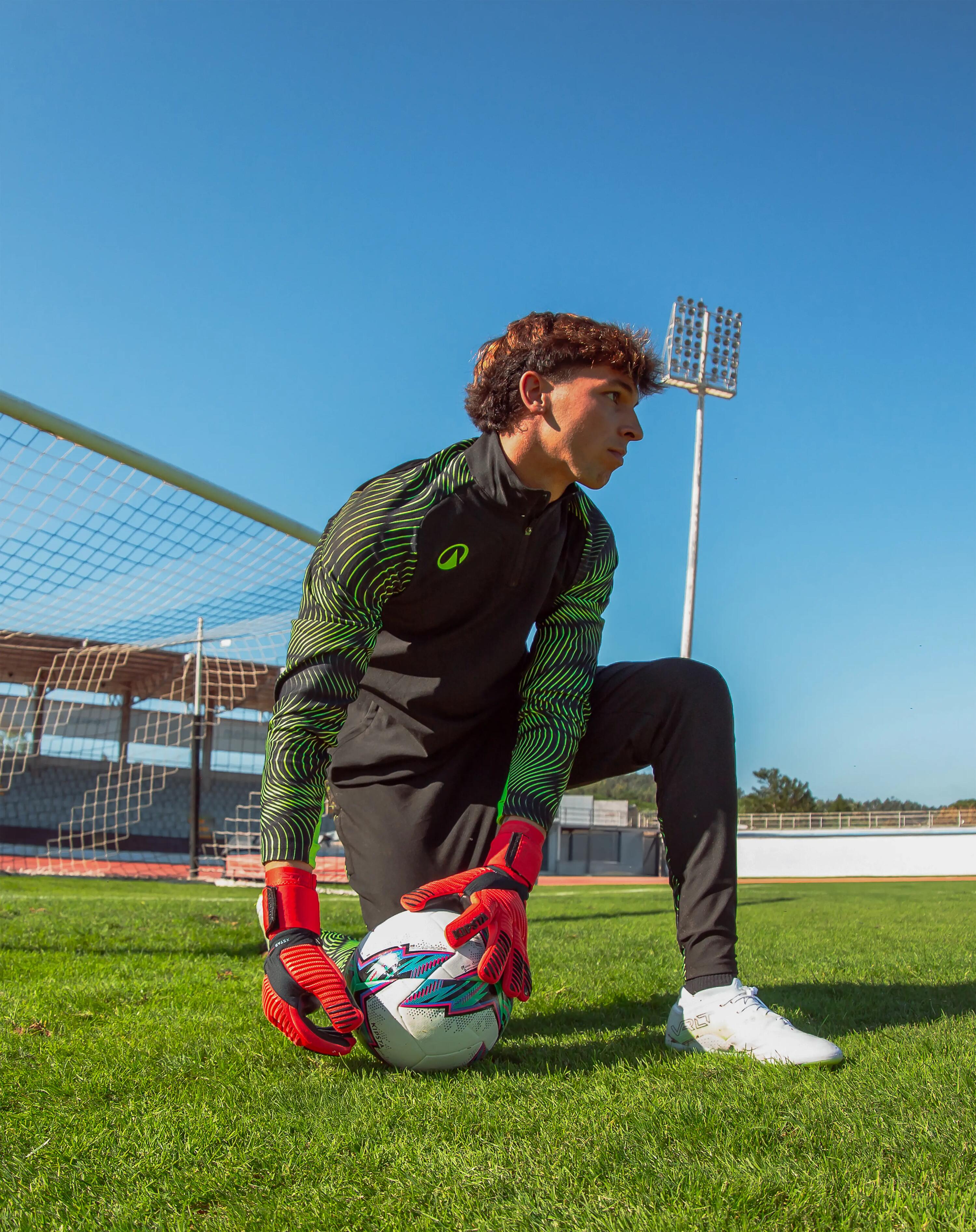 Pantalón de futbol de entrenamiento negro con amarillo para adulto Viralto Wave 15/19