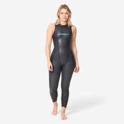 Crno žensko neoprensko odelo za plivanje LONG JANE OWS 500 2/2
