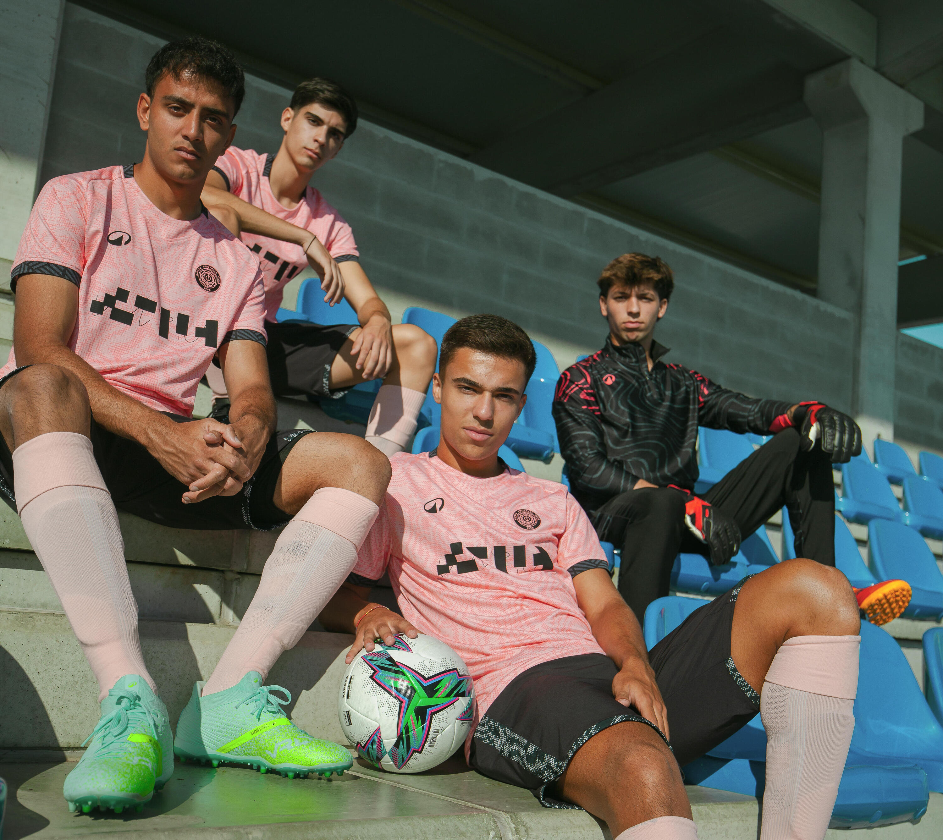 Sweatshirt de Futebol Adulto Viralto Wave Preto/Rosa Fluorescente/Cinzento 9/9