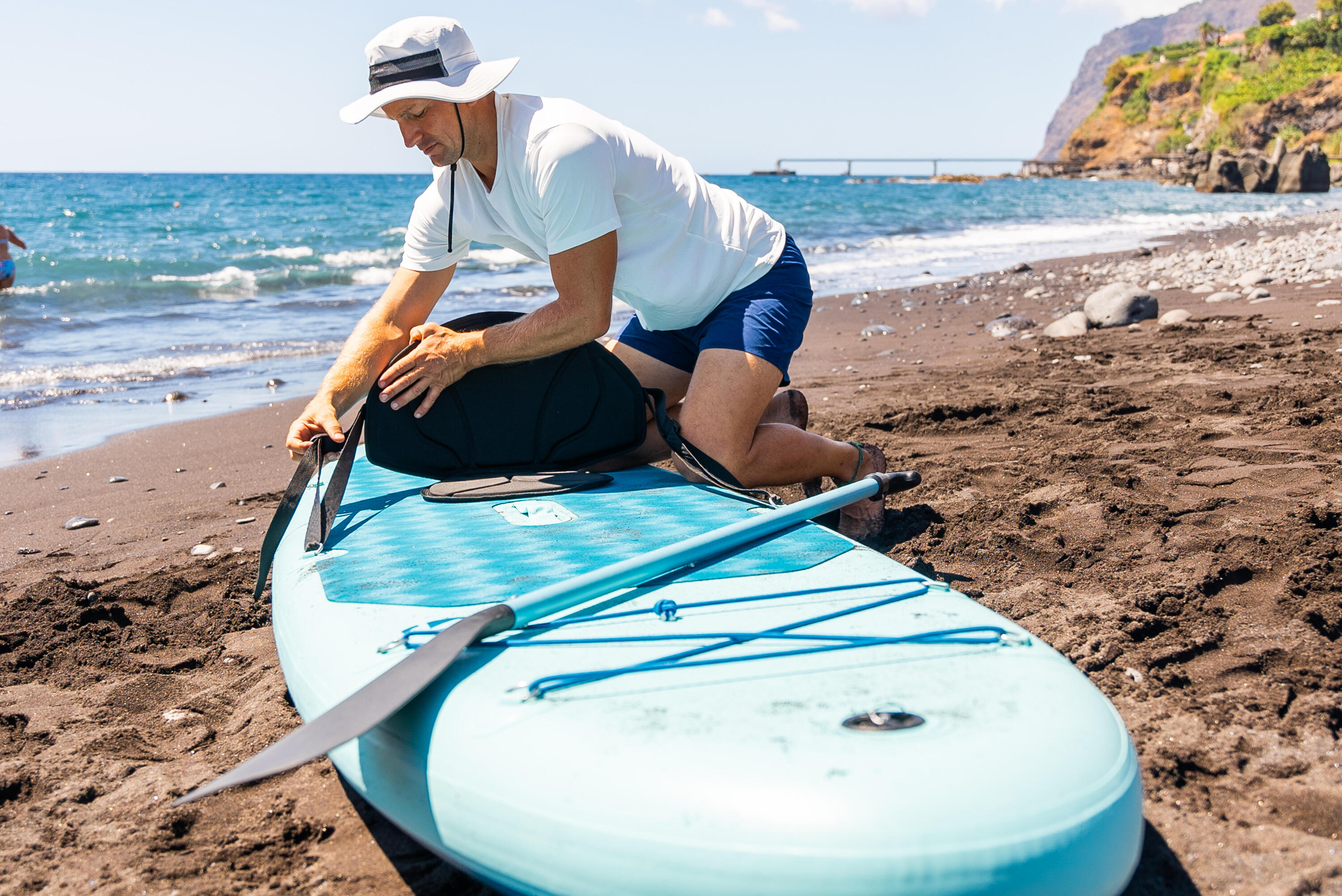 Assento de stand up paddle fixações duplas - preto 15/18