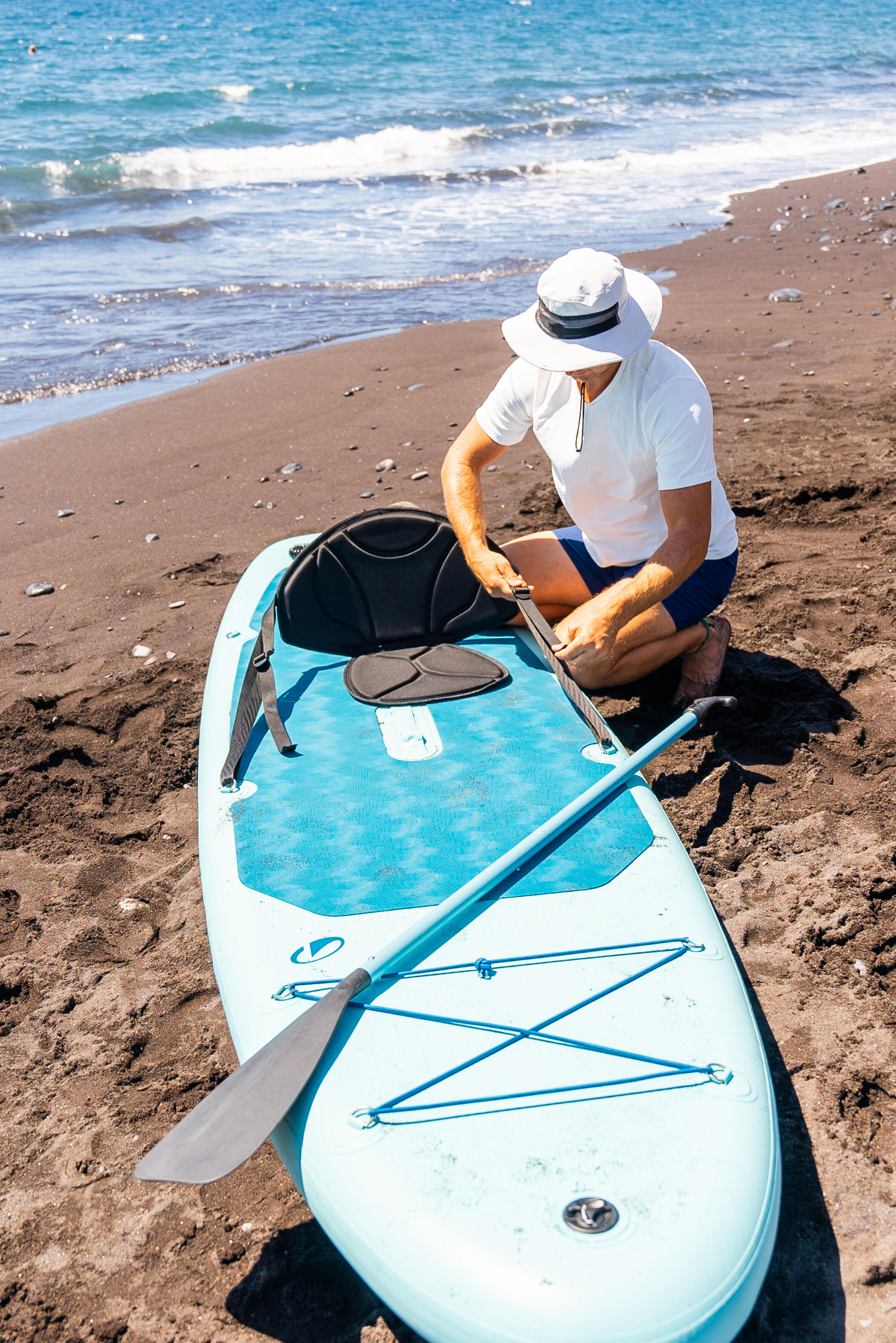 Assento de stand up paddle fixações duplas - preto 16/18
