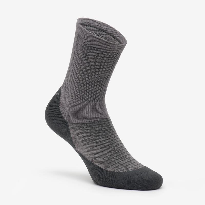 Chaussette Hike 100 High  - Gris et Vert - Lot de 2 paires