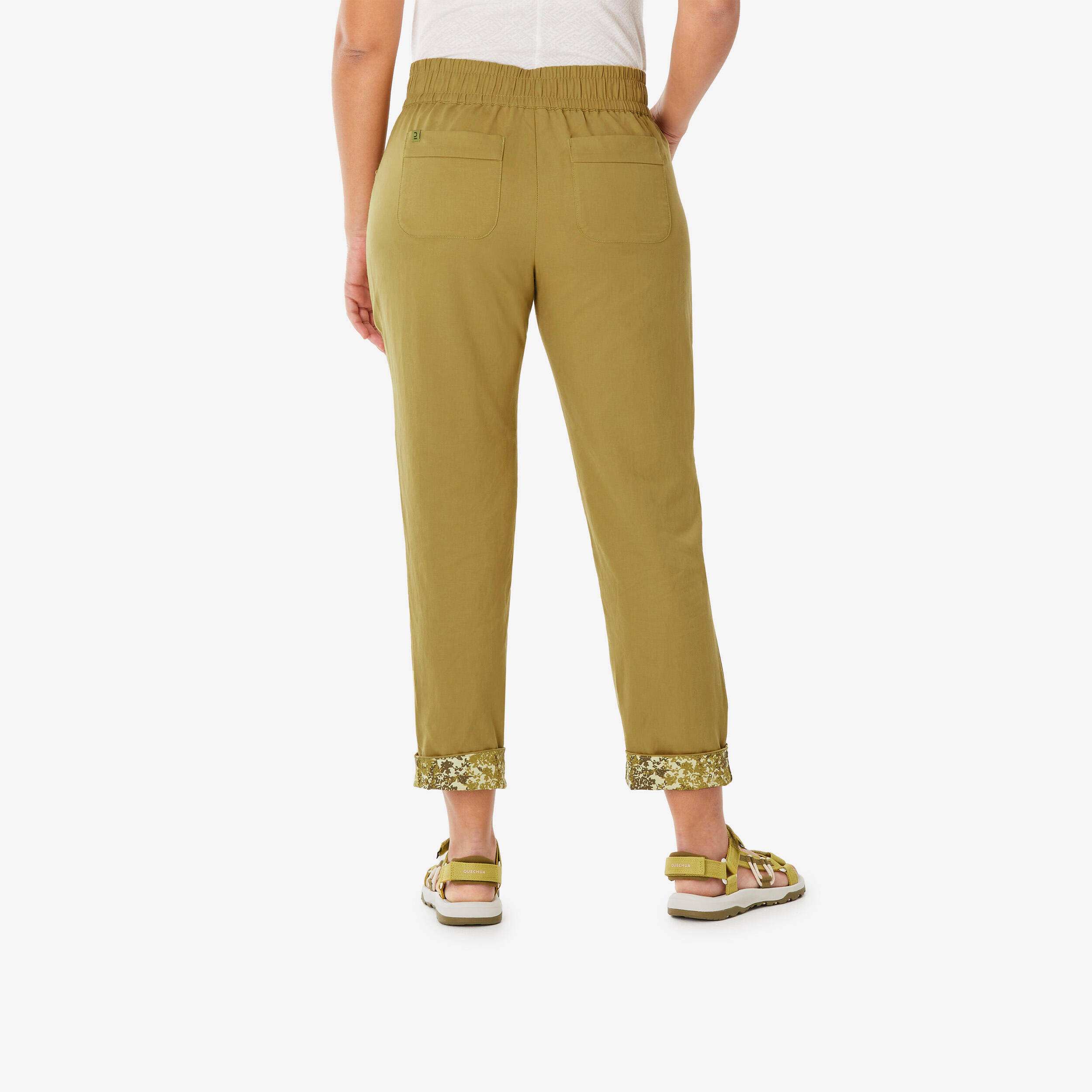 Women's linen hiking trousers NH500 - Khaki -  3