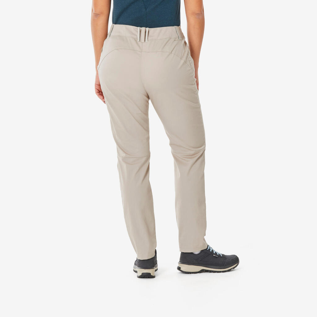 Pantalone za planinarenje NH500 regular kroja ženske - bež