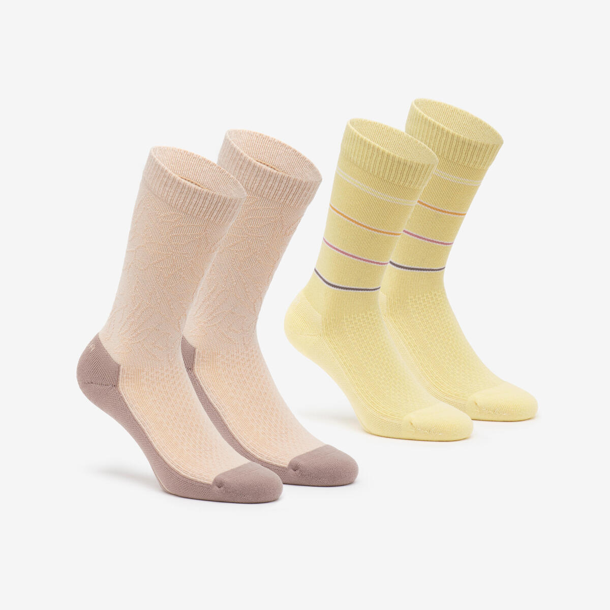 Chaussette hike 100 high  - lime & flore - lyocell & lin - lot de 2 paires