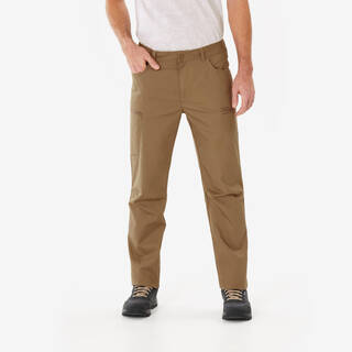 Men Hiking Cargo Trousers - Lightweight Cotton - NH500 Brown