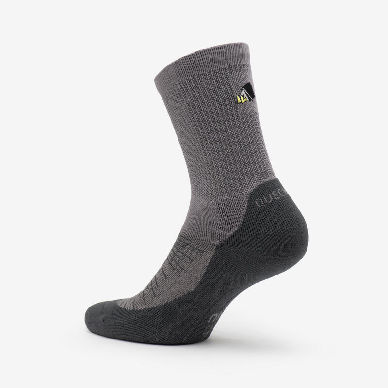 Chaussette Hike 100 High  - Gris et Vert - Lot de 2 paires