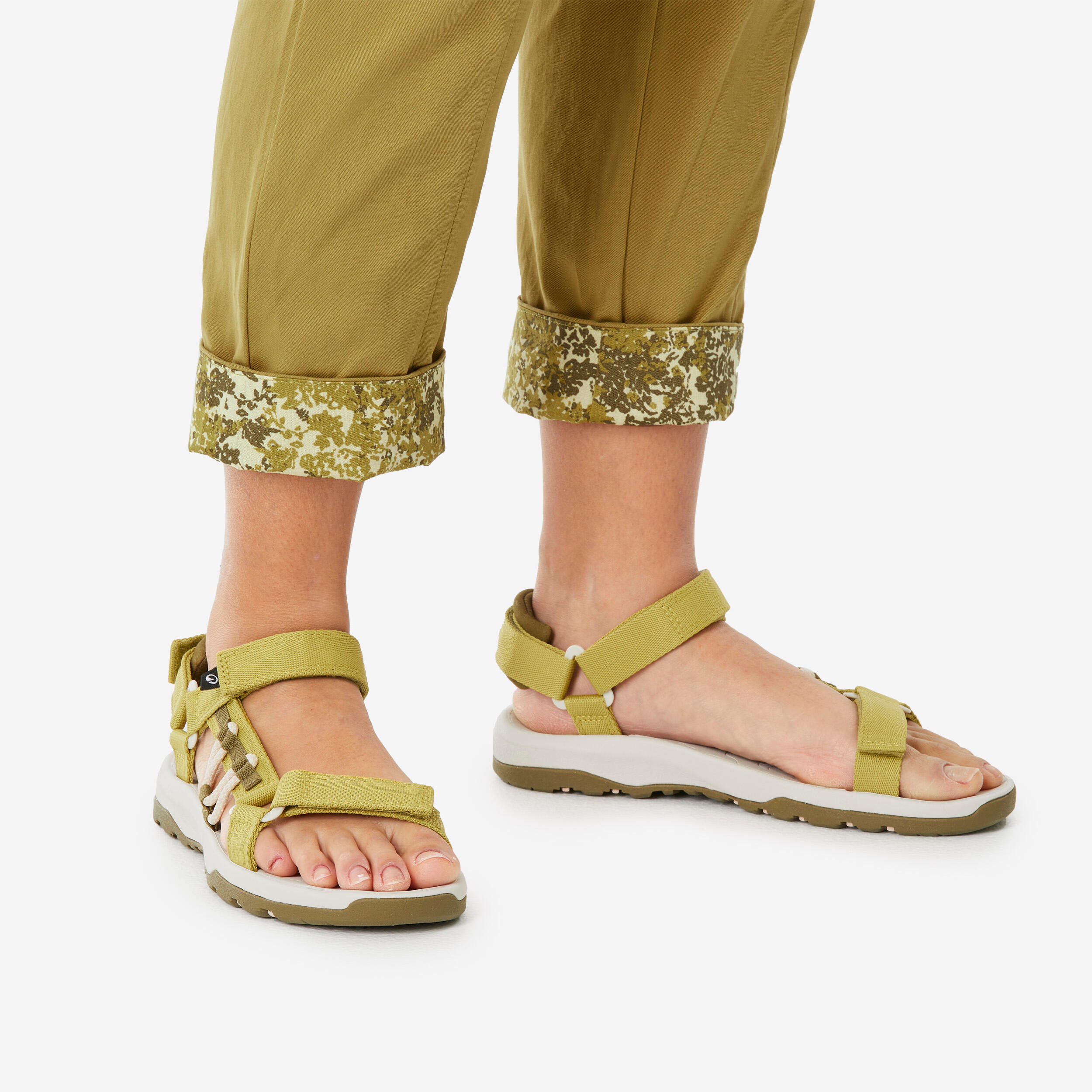 Women's linen hiking trousers NH500 - Khaki