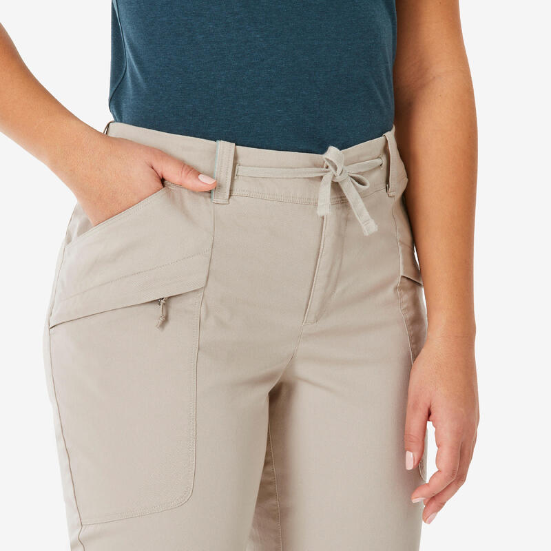 Pantalon Regular pentru Drumeție NH500 Bej Damă