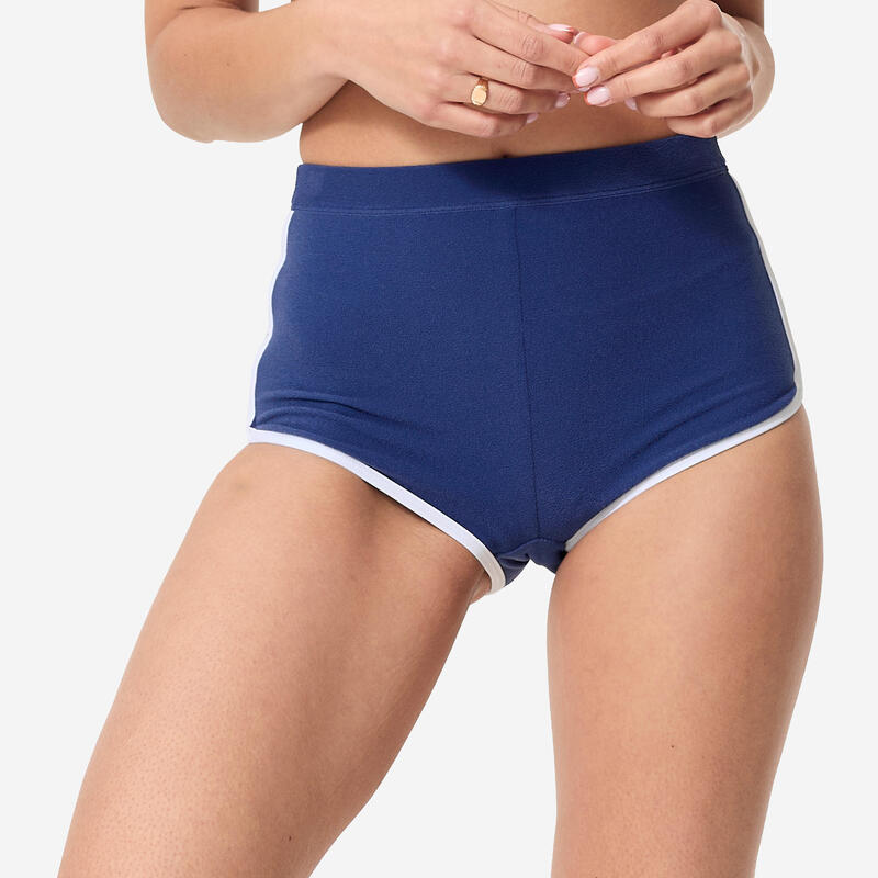 Cueca de bikini de surf calção cintura subida Mulher - Caro Azul