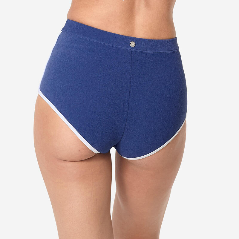 Cueca de bikini de surf calção cintura subida Mulher - Caro Azul