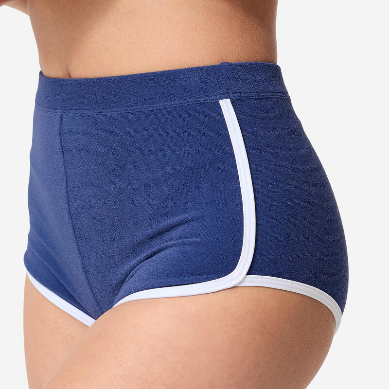 Cueca de bikini de surf calção cintura subida Mulher - Caro Azul