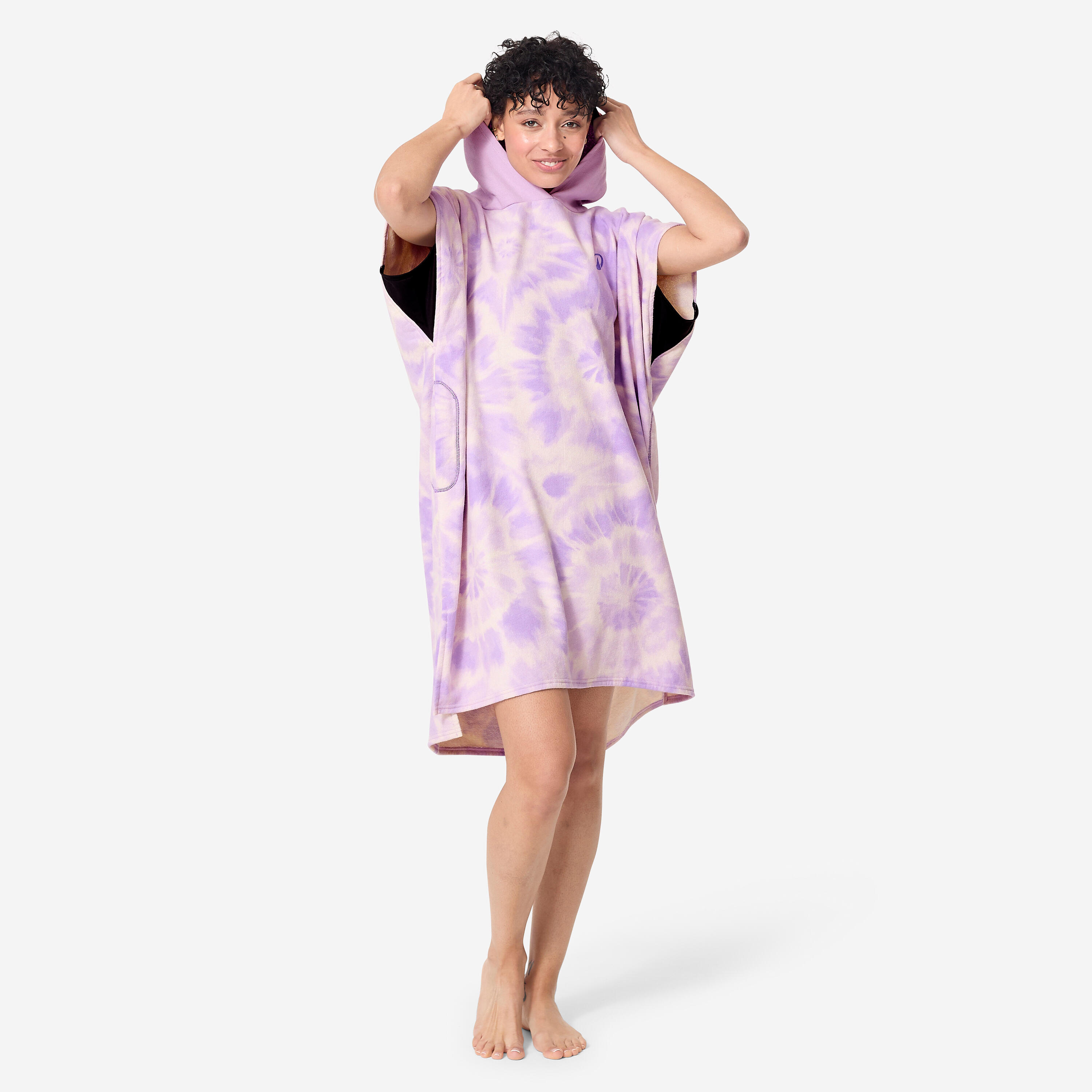 Poncho toalla Niños 135-160 cm Violeta 2/8