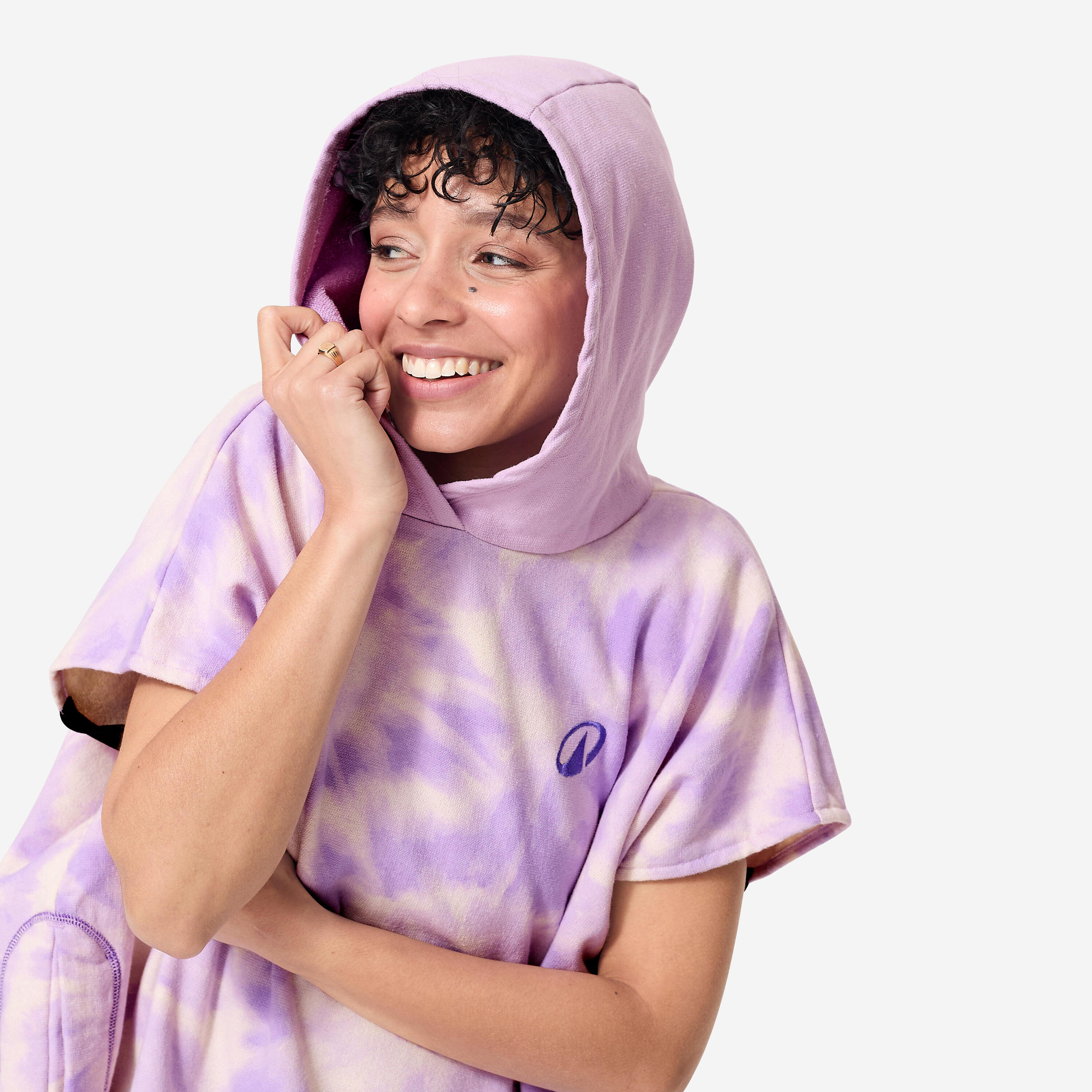 Poncho toalla Niños 135-160 cm Violeta 3/8