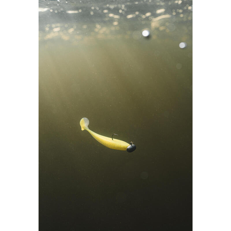 Nălucă flexibilă pescuit YUBARI FAT SHAD cu atractant Chartreuse 