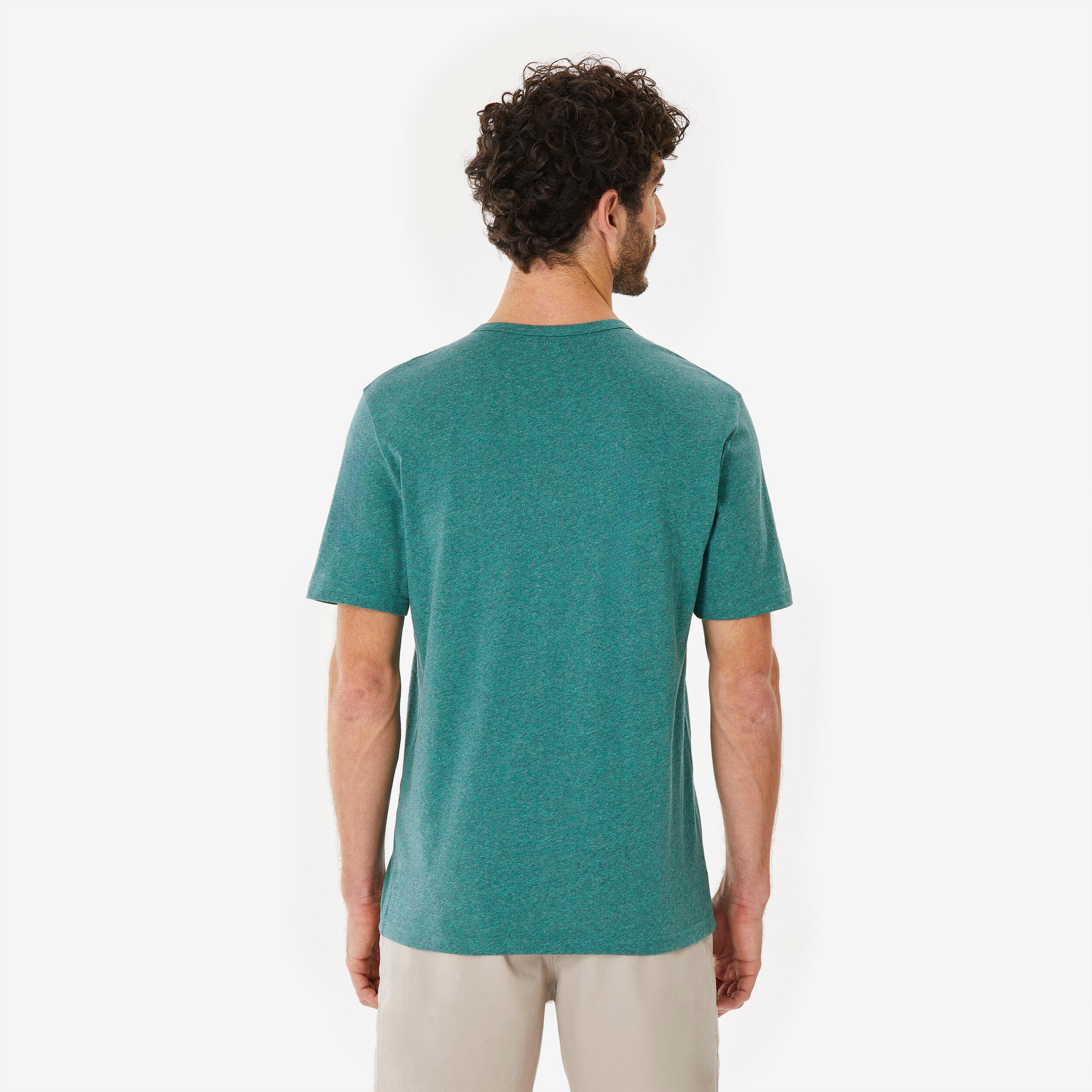 T-shirt en coton de randonnée homme - NH 100 vert clair - QUECHUA