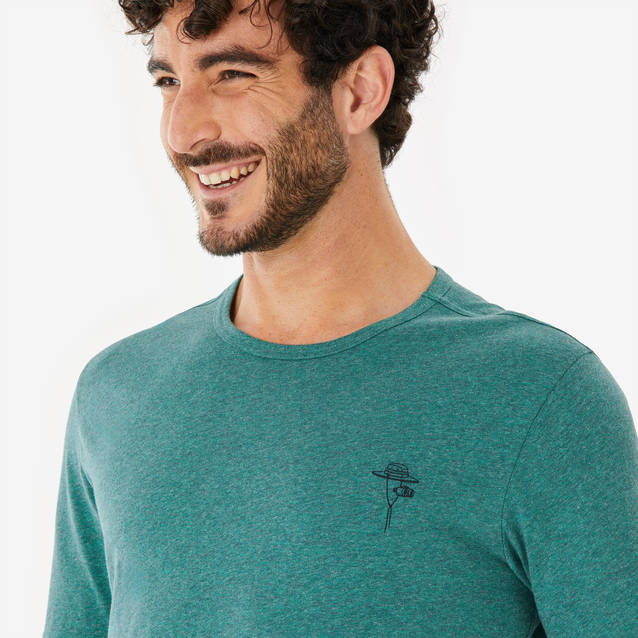 T-shirt en coton de randonnée homme - NH 100 vert clair - QUECHUA