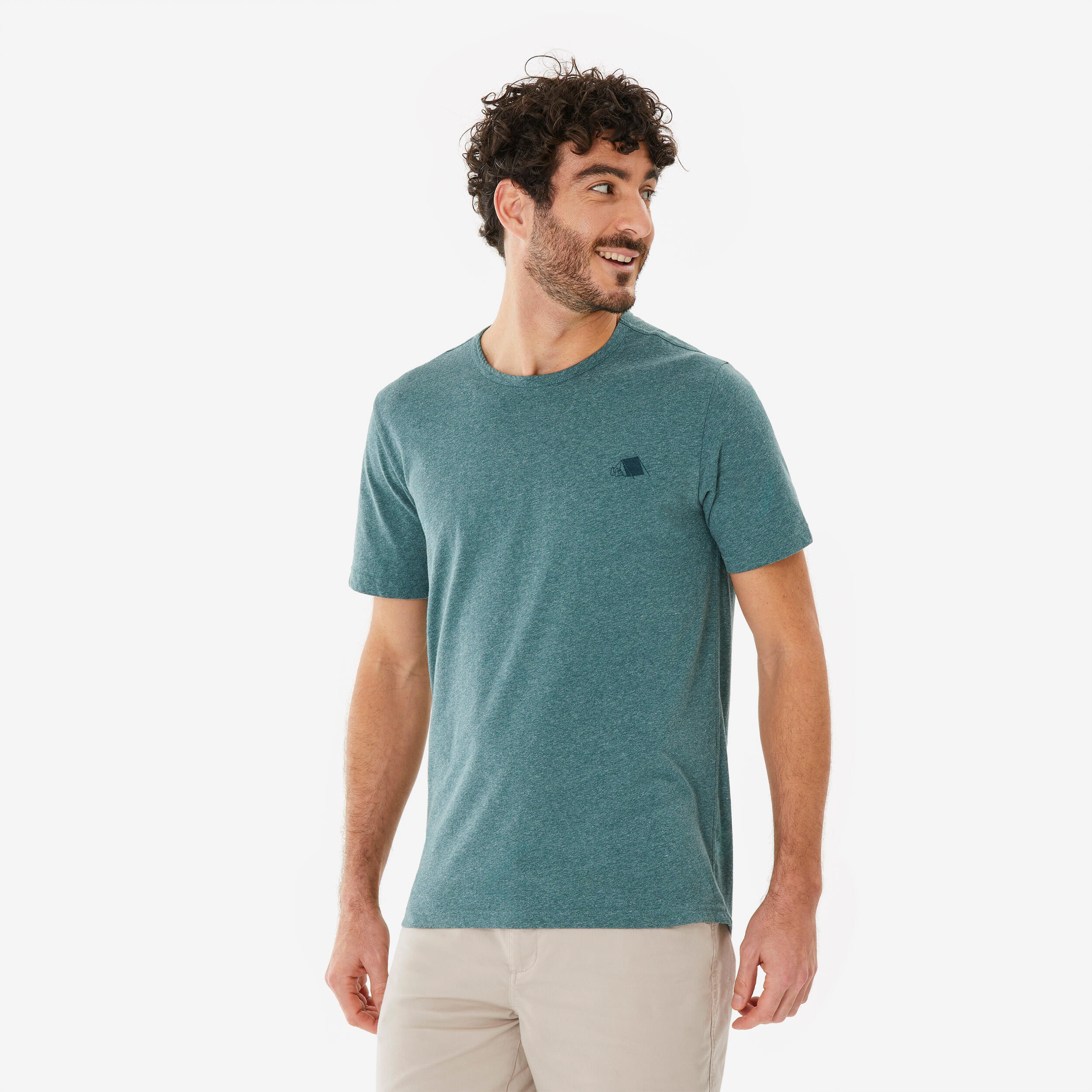 QUECHUA Wandel T-shirt voor heren NH100 blauw