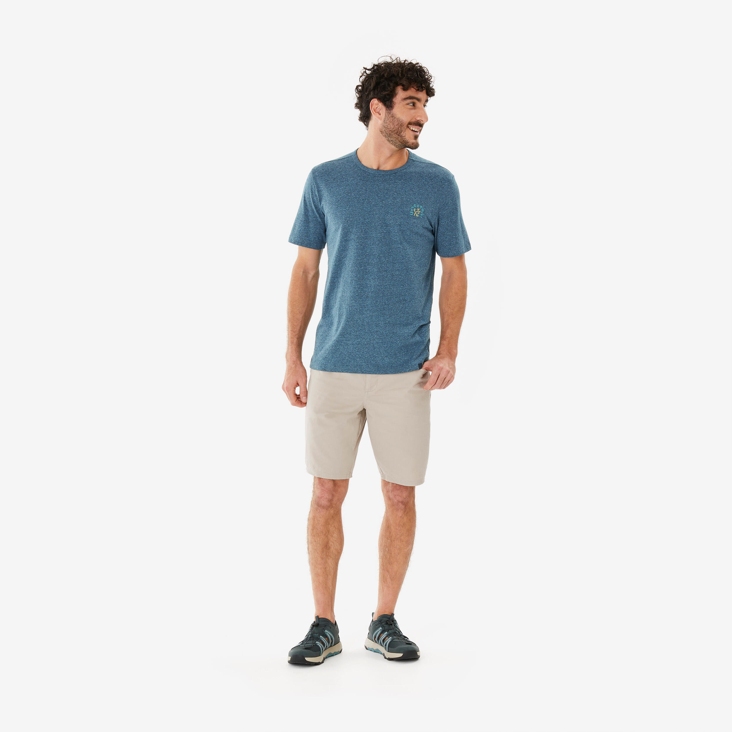 T-shirt en coton de randonnée homme - NH 100 vert - QUECHUA