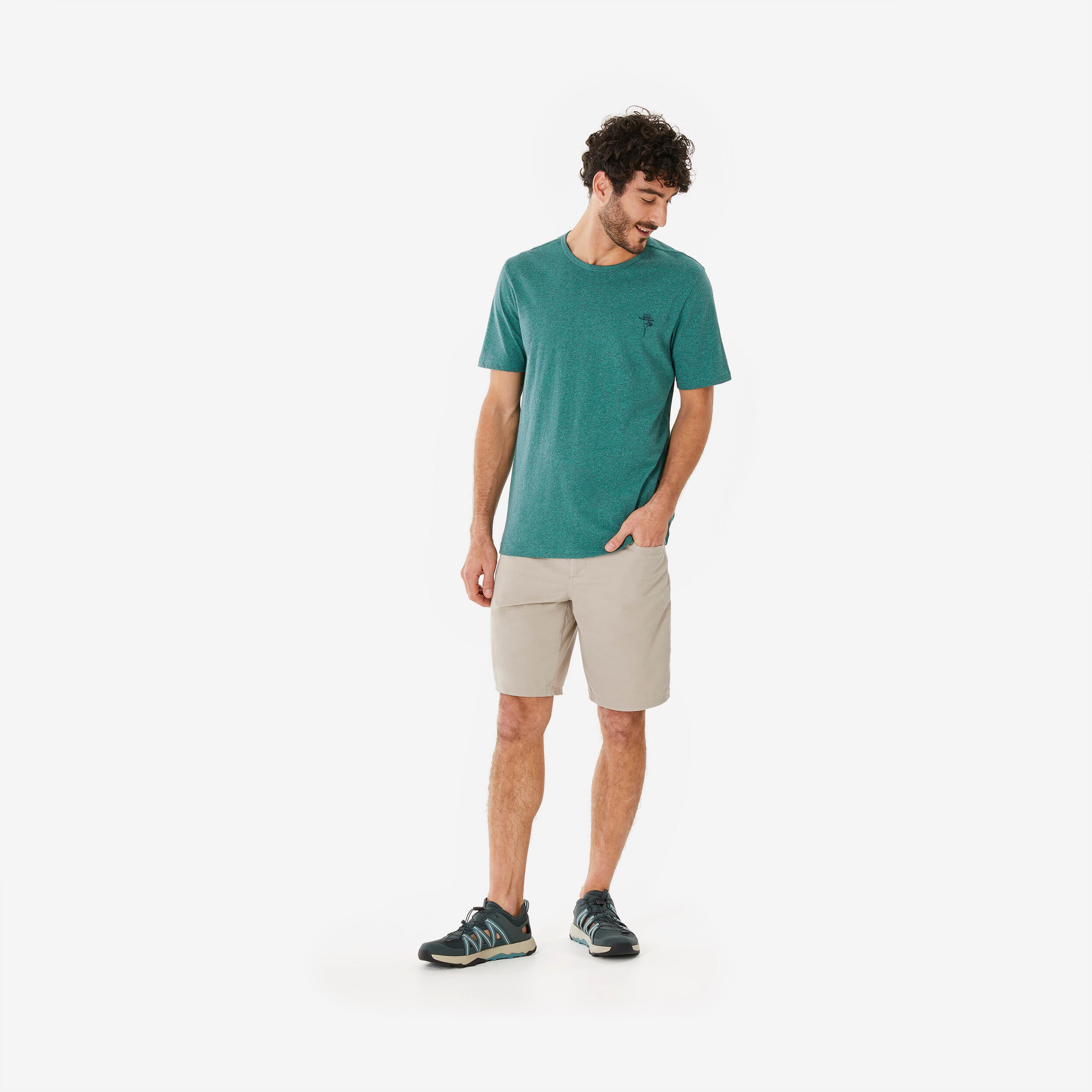 T-shirt montagna uomo NH100 verde 5/6