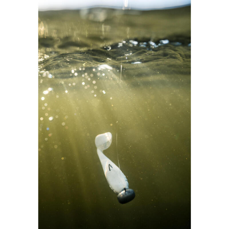 Leurre souple pêche YUBARI FATSHAD avec attractant Blanc
