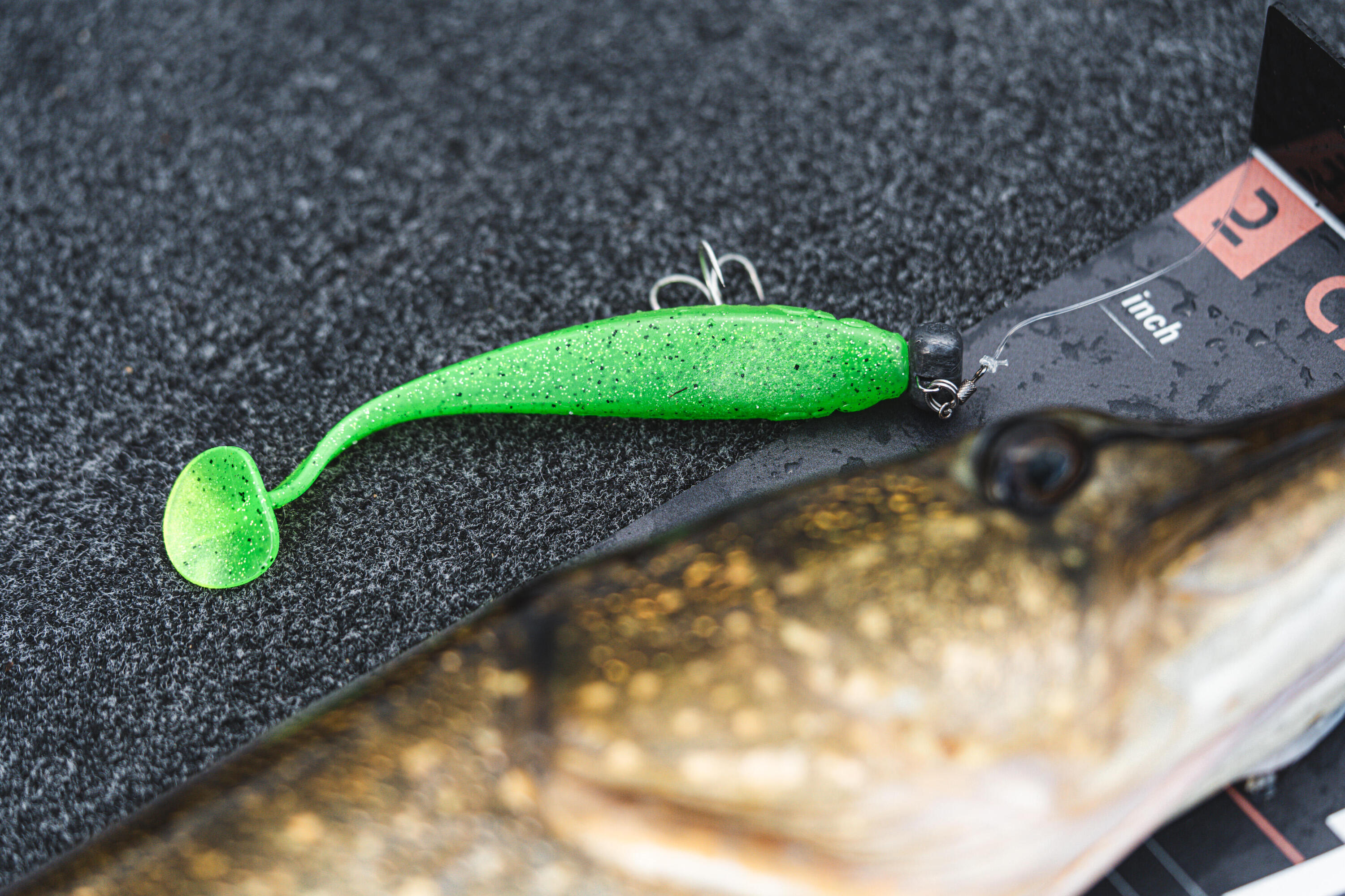 Amostra Flexível de Pesca YUBARI FAT SHAD com Atrativo Verde Néon 8/10