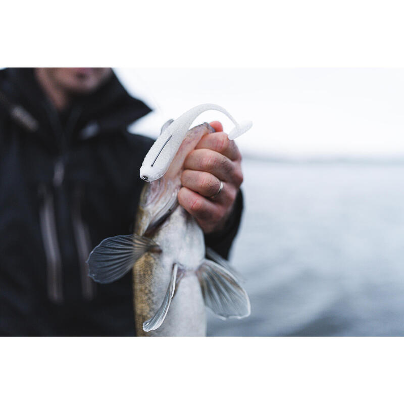 Leurre souple pêche YUBARI FATSHAD avec attractant Blanc