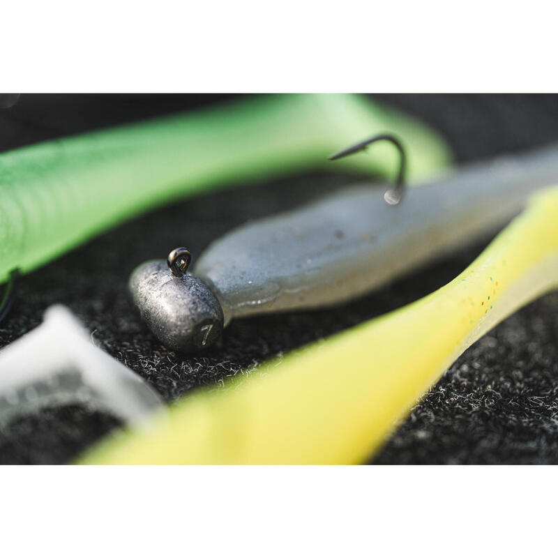 Leurre souple pêche YUBARI FAT SHAD avec attractant Dos Bleu