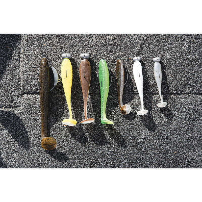 Leurre souple pêche YUBARI FAT SHAD avec attractant Dos Bleu