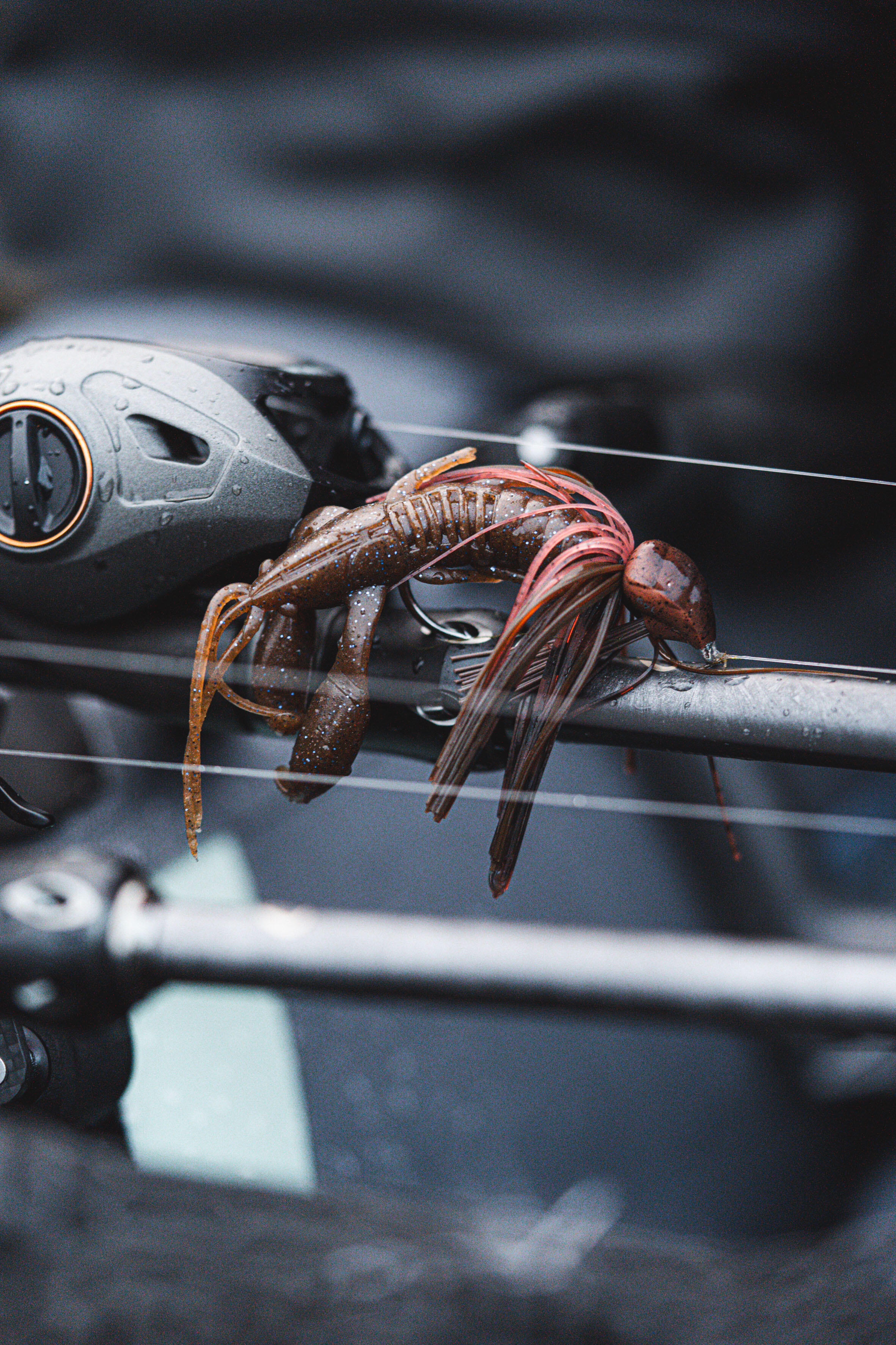 LEURRE PÊCHE BLACK BASS RUBBER JIG TUNGSTÈNE NATURAL CRAW 6/7