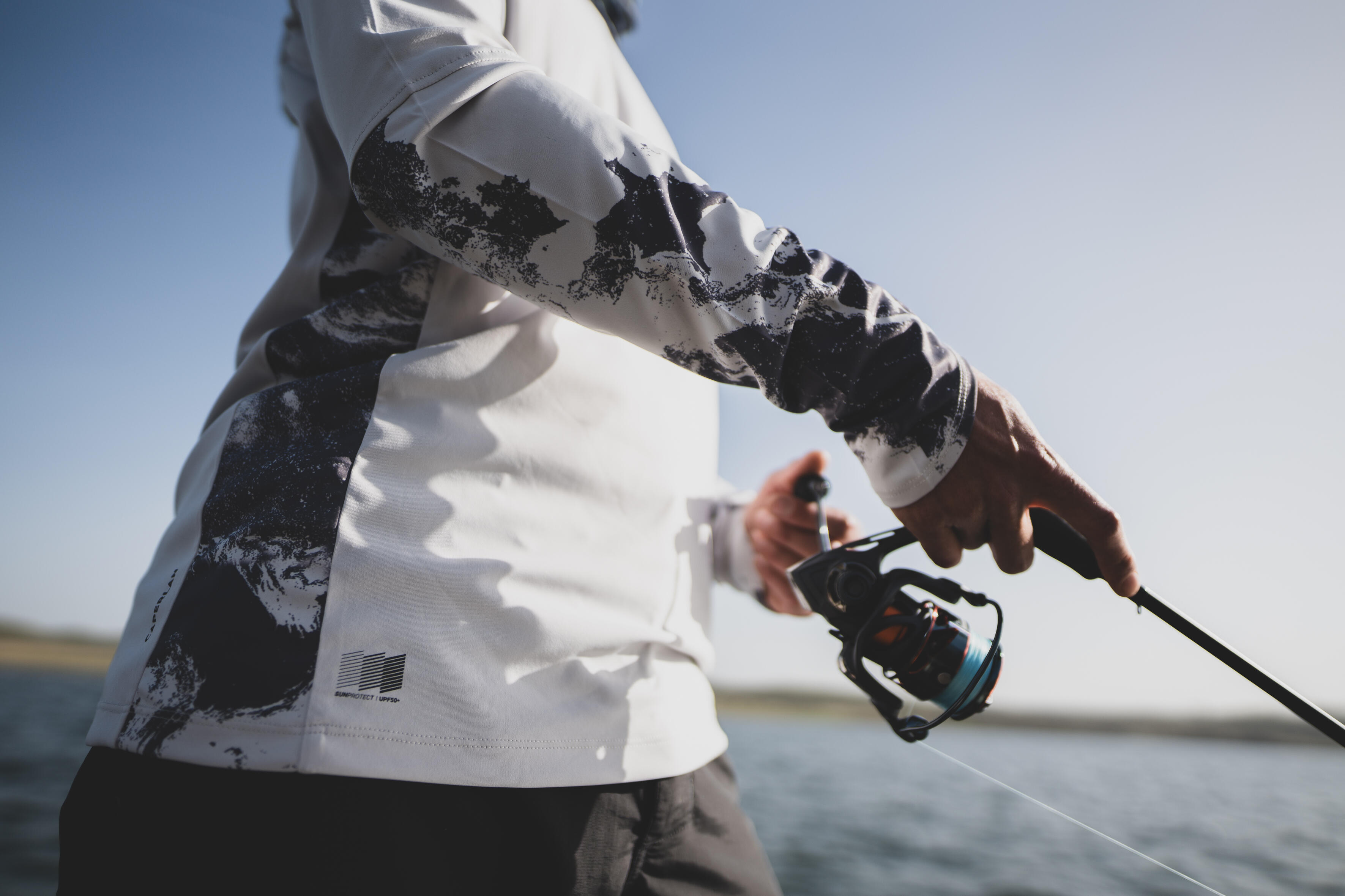 T-shirt de pêche anti-UV 500 avec capuchon UPF 50+ - CAPERLAN