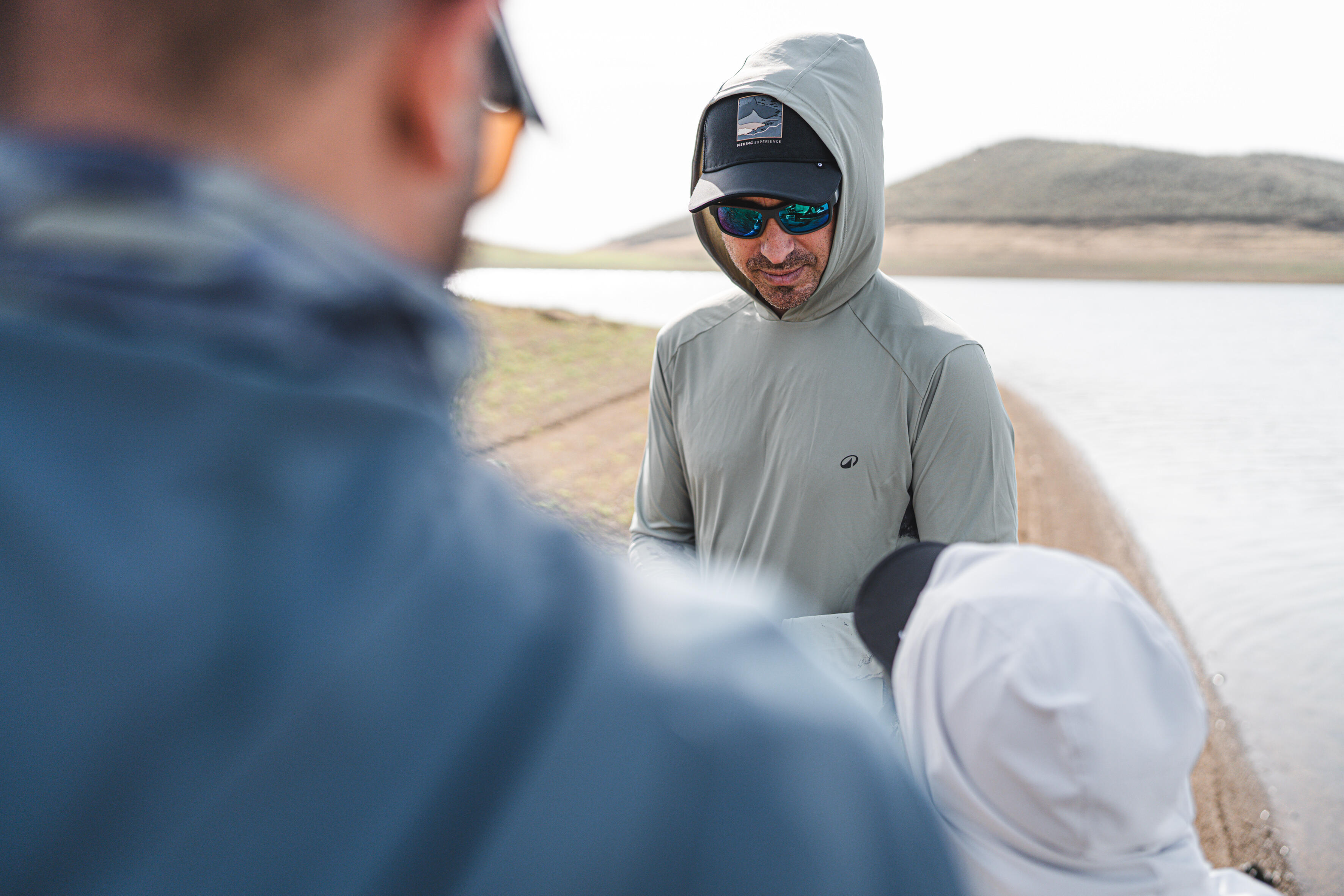 Anti-UV Fishing T-Shirt - 500 UPF 50+ with hood Green - CAPERLAN