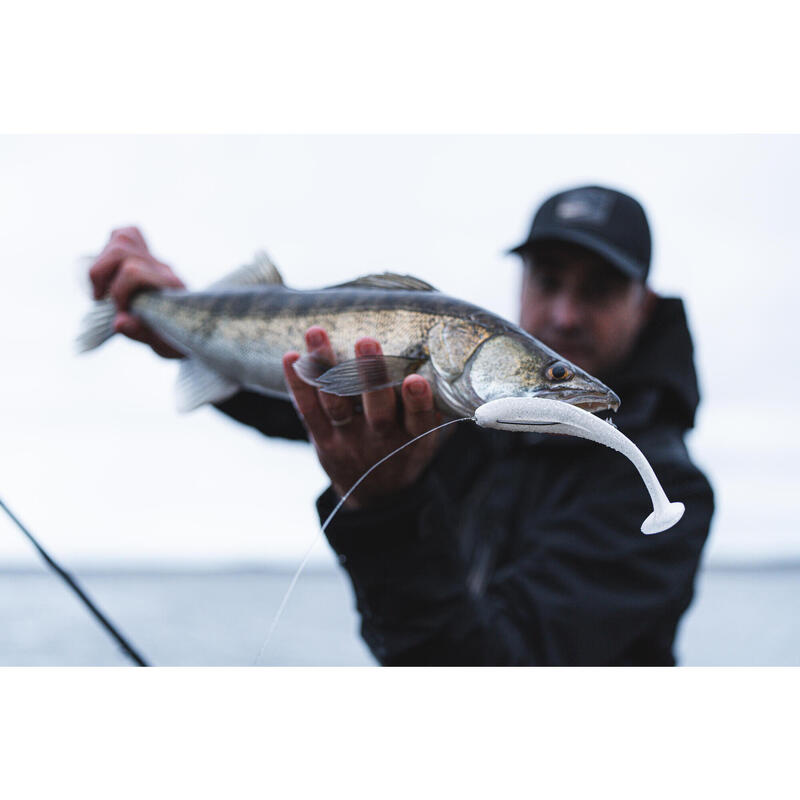 Leurre souple pêche YUBARI FATSHAD avec attractant Blanc