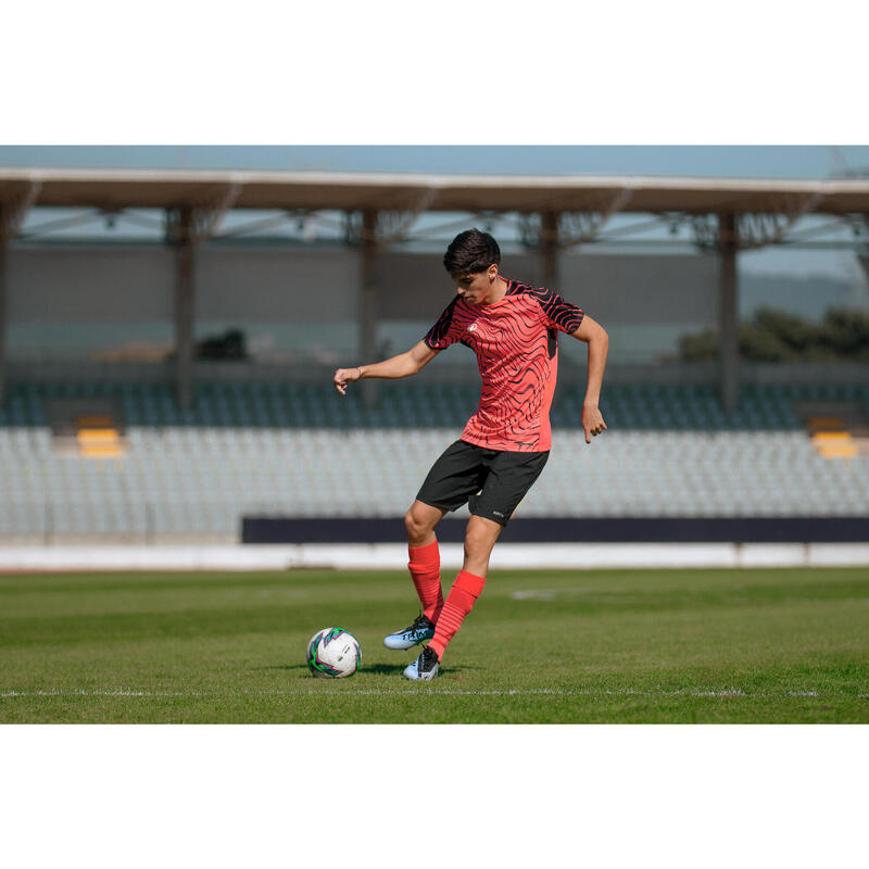 MAILLOT DE FOOTBALL ADULTE MANCHES COURTES VIRALTO TOPO ROSE FLUO & NOIR