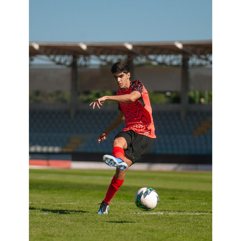 MAILLOT DE FOOTBALL ADULTE MANCHES COURTES VIRALTO TOPO ROSE FLUO & NOIR