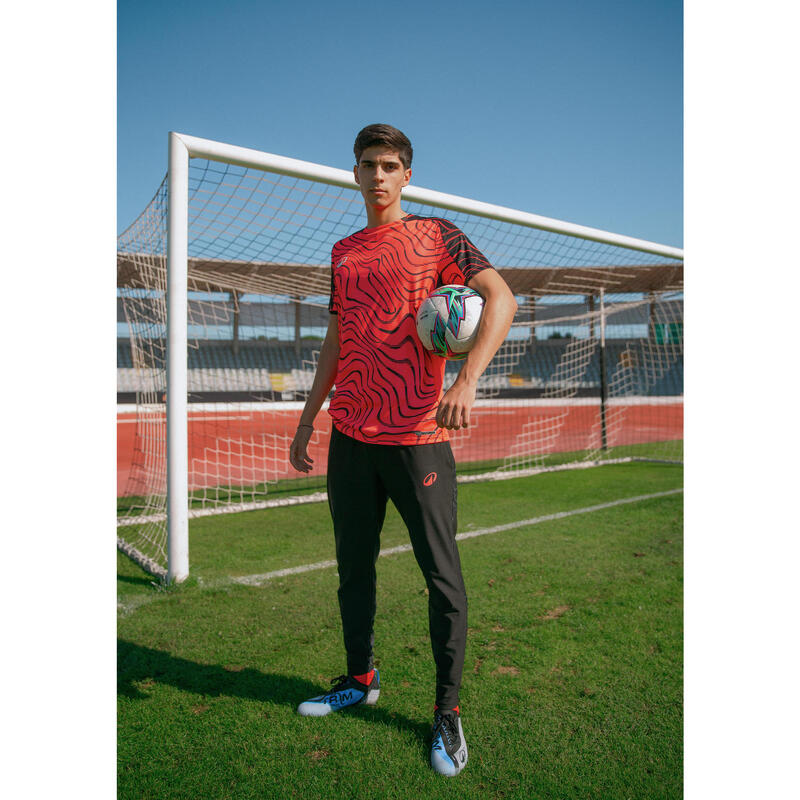 TRICOU FOTBAL VIRALTO TOPO ROZ FLUO ȘI NEGRU ADULȚI