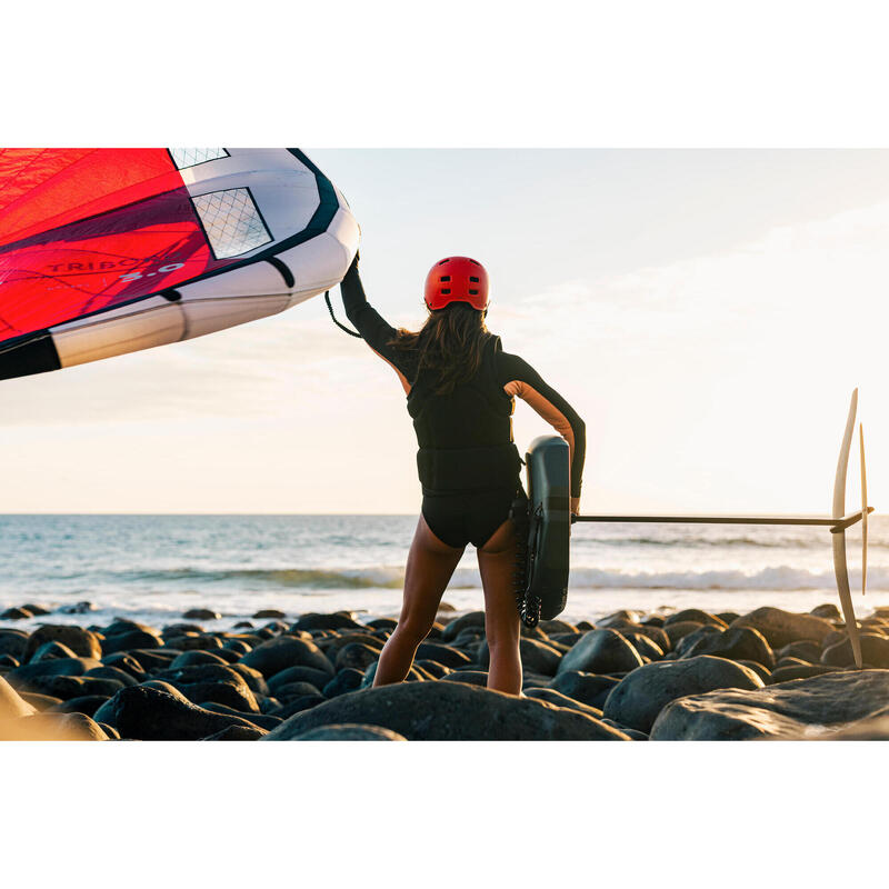 Cască sporturi de apă kitesurf, wingfoil, wakeboard 100 Roșu Adulți