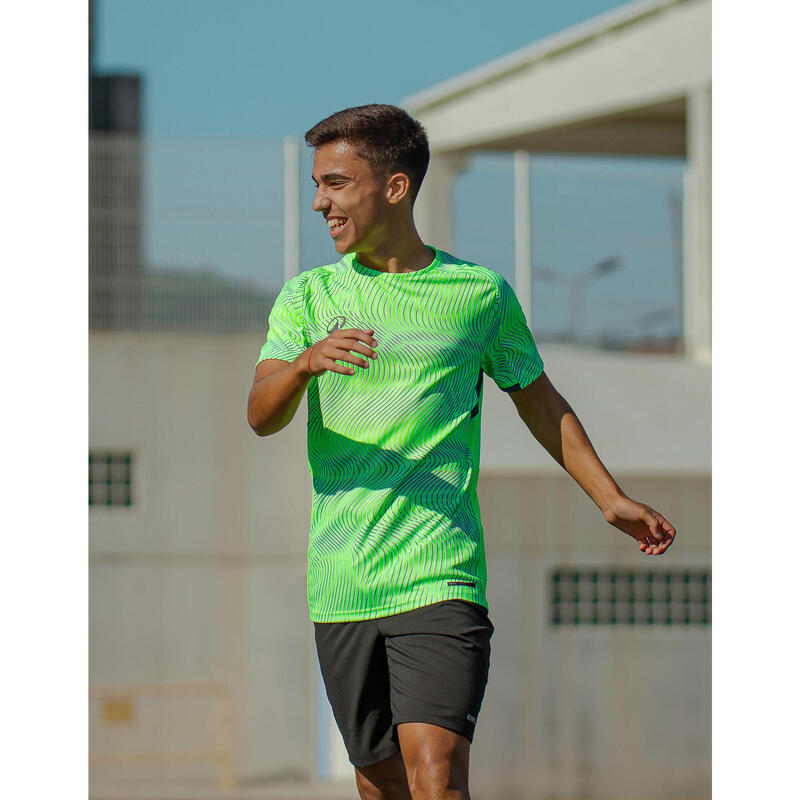 Tricou fotbal Viralto Wave Galben Gri Negru Adulți