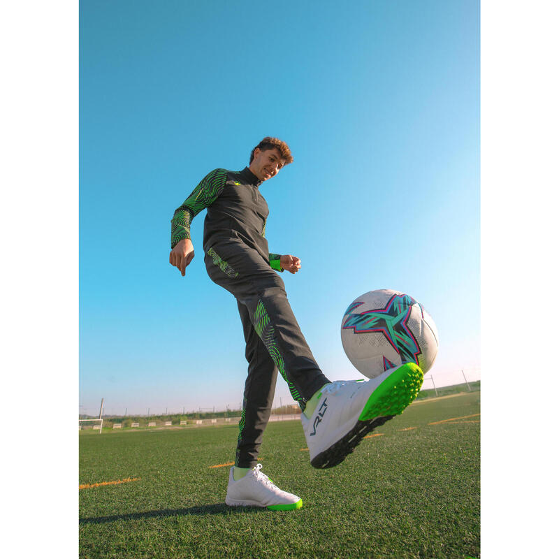 Yetişkin Futbol Sweatshirt - Siyah/Neon Sarı - Viralto Wave
