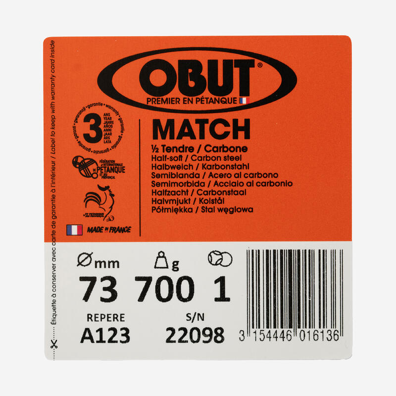 Obut - Boules Tout Terrain Noir - Boules de pétanque - Noir - Taille