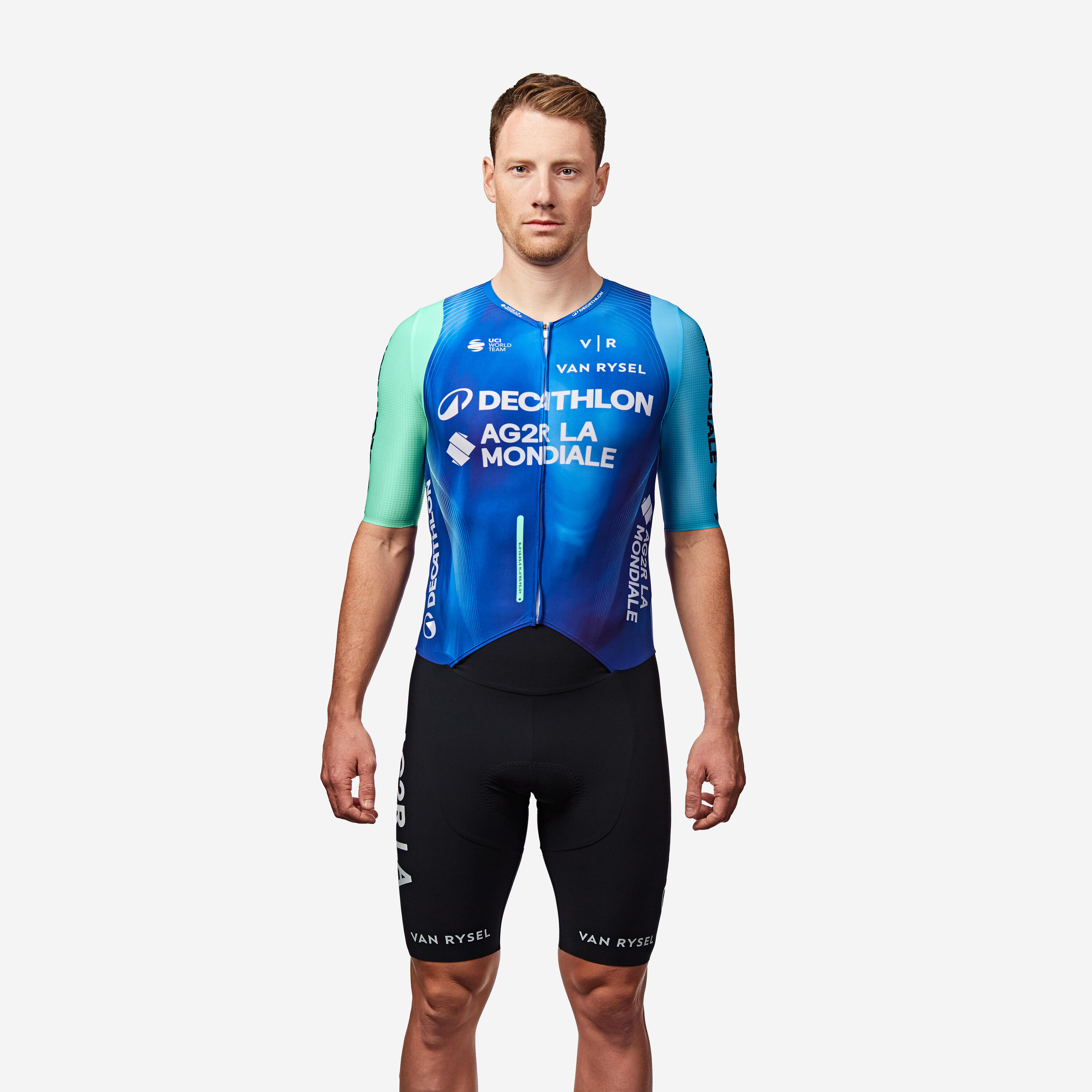 VAN RYSEL Official RCR Road Cycling Suit - Decathlon AG2R La Mondiale Team