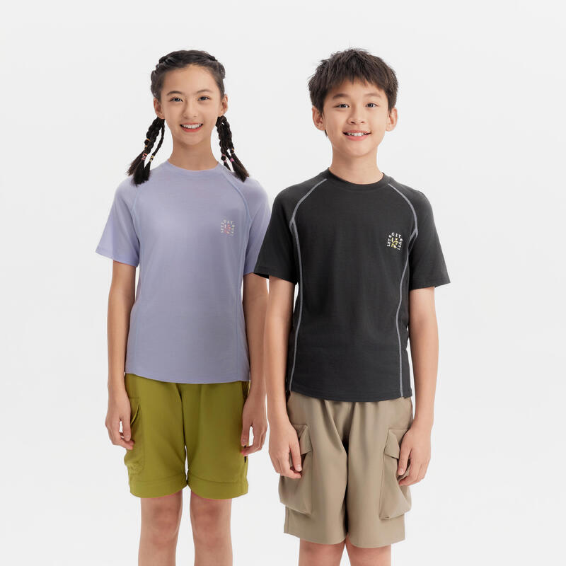 Dětské turistické merino tričko MH 900 7–15 let