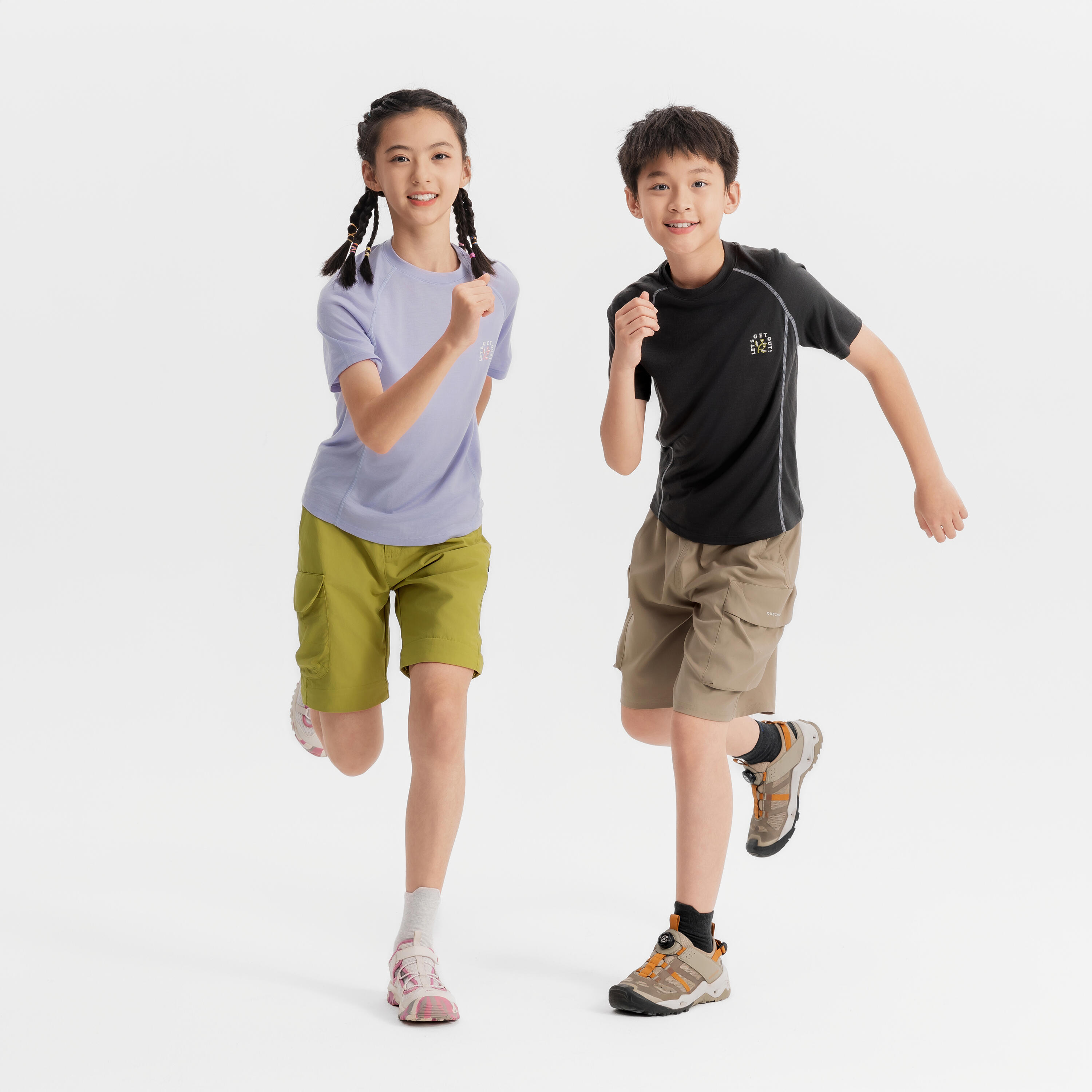 T-shirt trekking bambino MH900 WOOL | grigia 18/39