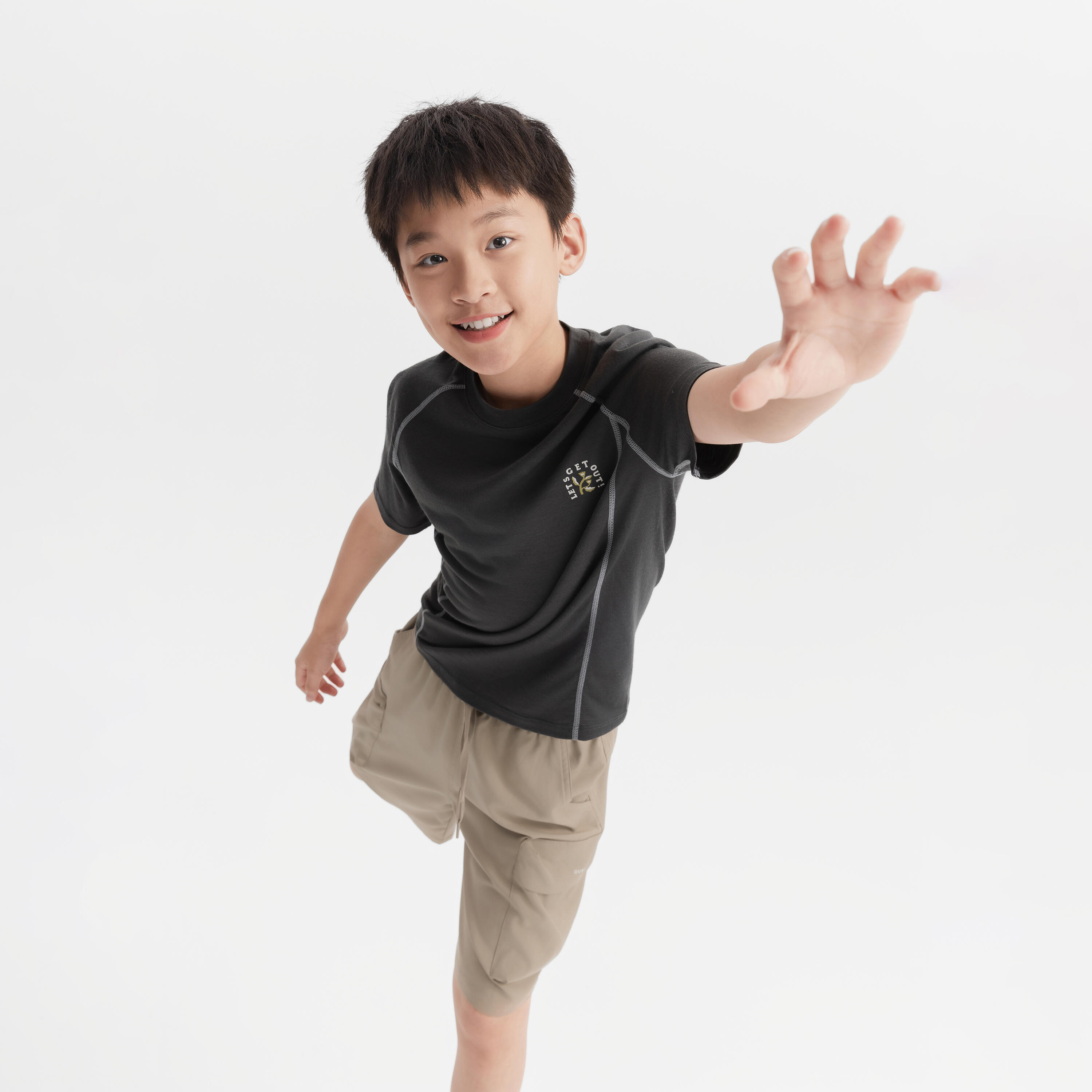 Merino wandel T-shirt kinderen 7-15 jaar MH900 grijs 10/15