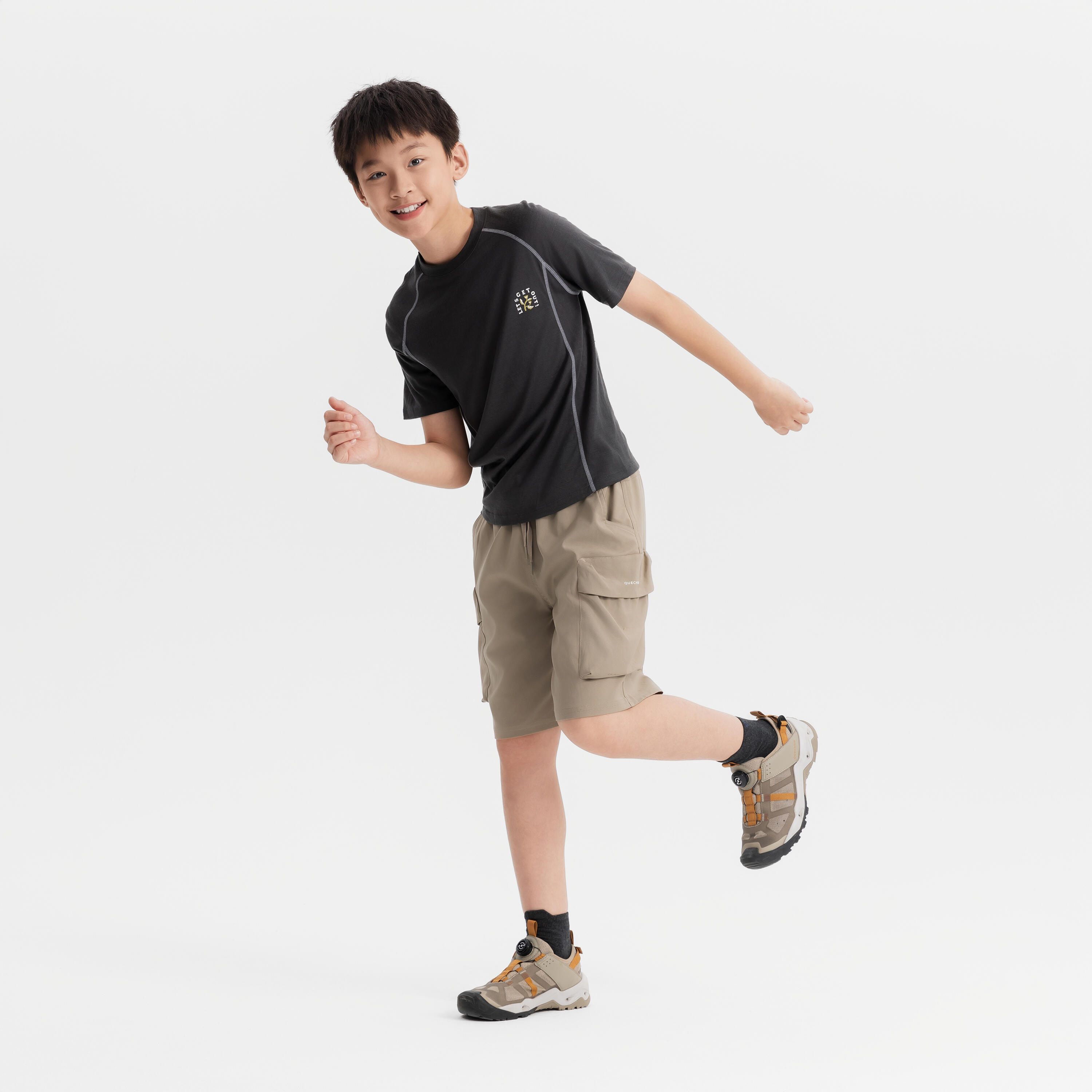 Merino wandel T-shirt kinderen 7-15 jaar MH900 grijs 14/15