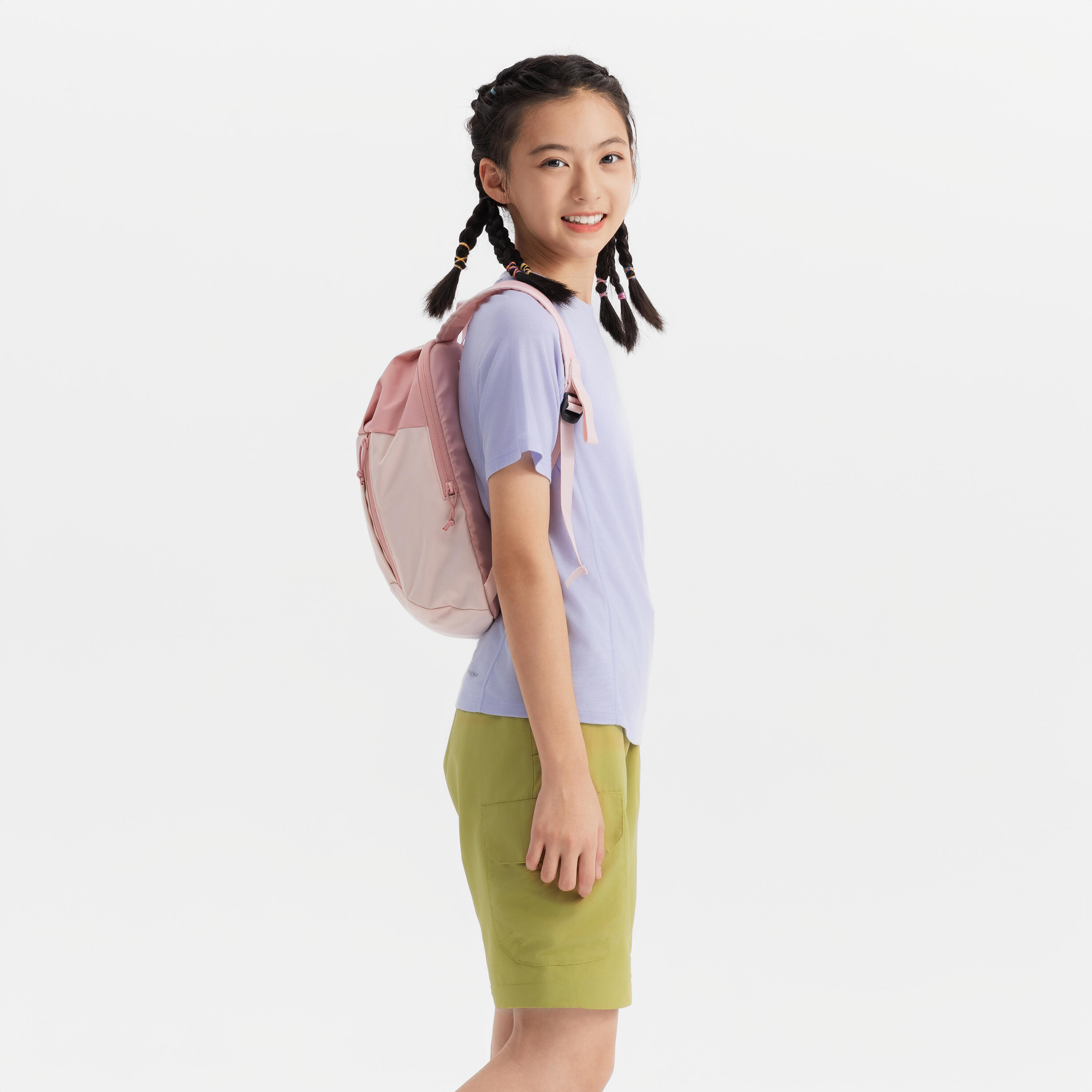 T-shirt in lana trekking bambina MH900 WOOL lilla 10/21