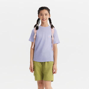 Camiseta de montaña y trekking manga corta merino Niños 7-15 años Quechua MH900